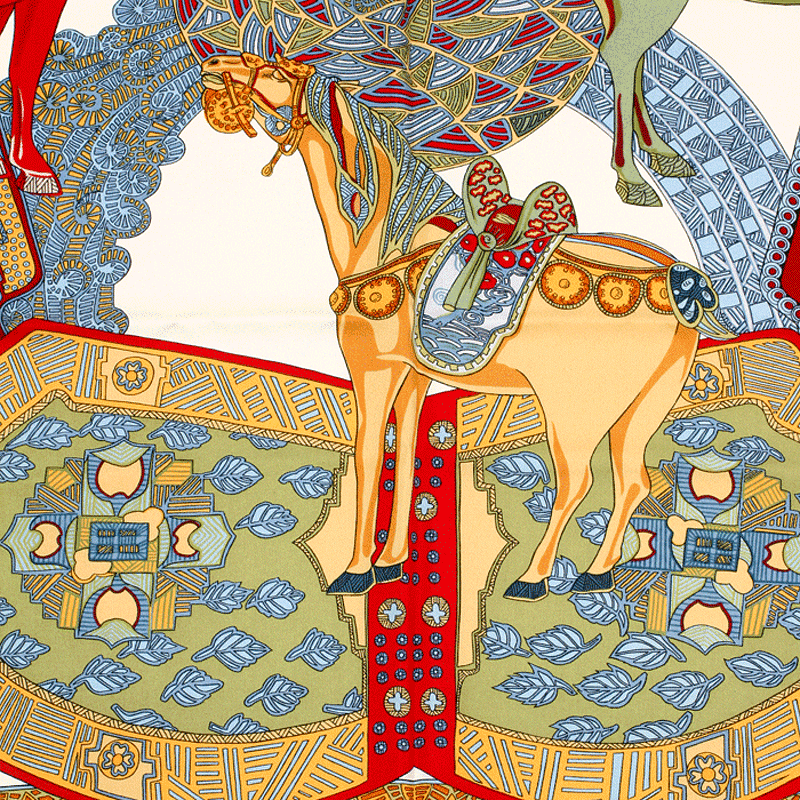 Hermes Silk Scarf Art des Steppes