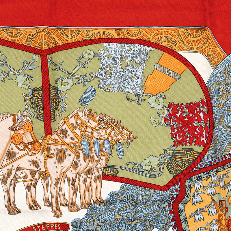 Hermes Silk Scarf Art des Steppes