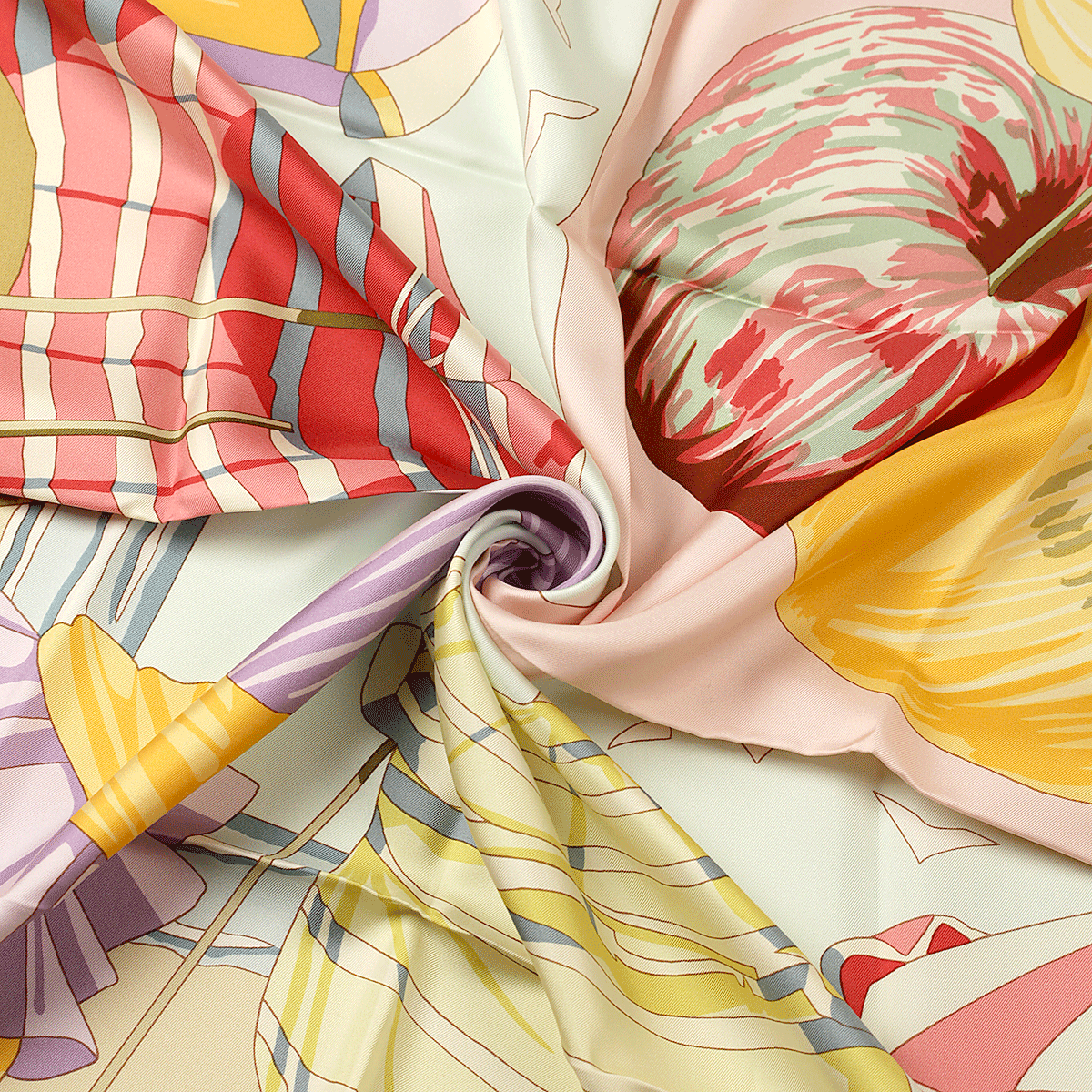 Hermes Silk Scarf Charmes des Plages Normandes