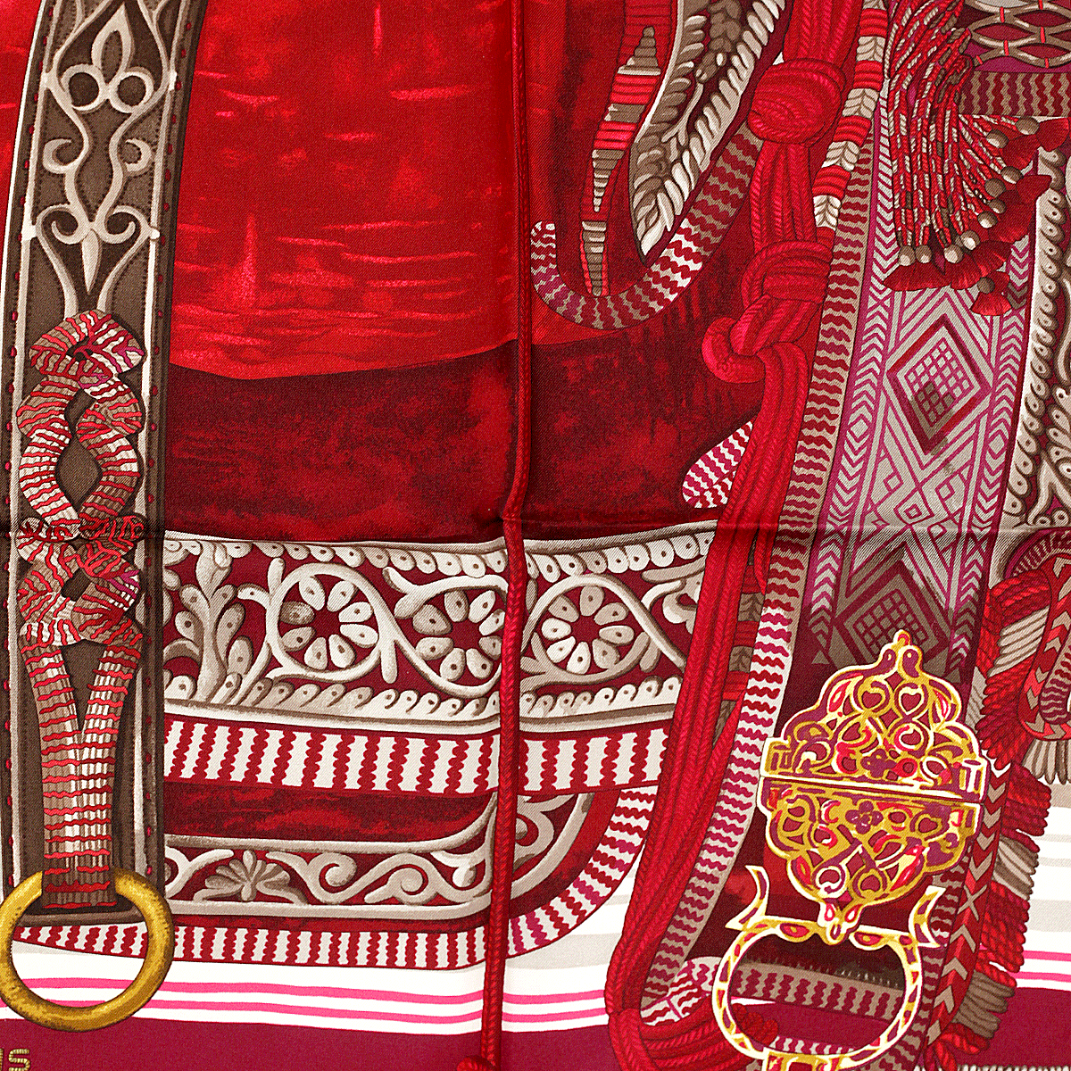 Hermes Silk Scarf Selle Apparat Marocaine