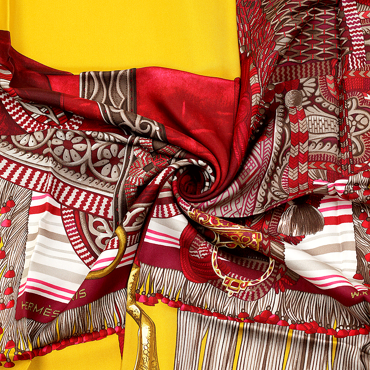 Hermes Silk Scarf Selle Apparat Marocaine